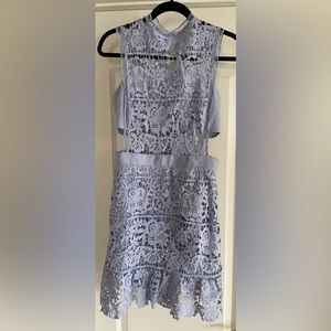 Aqua cut out lace dress